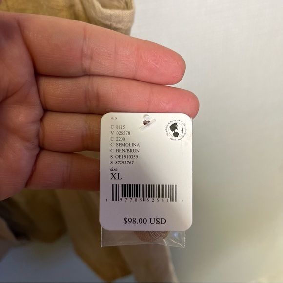 FREE PEOPLE | Woman’s Size XL Tan NWT Linen Blend Millie Vest - Picture 8 of 8